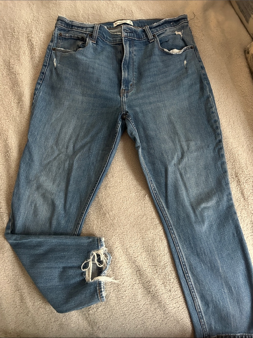 Abercrombie & Fitch Distressed Light Blue Skinny Jeans